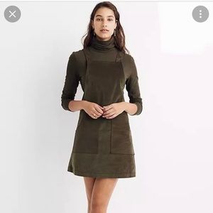 Madewell crossed back mini dress olive green